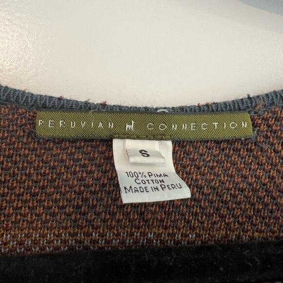 Peruvian Connection Women's Maxi Dress Dark Blue and‎ Brown Aztec Size S - Picture 6 of 8